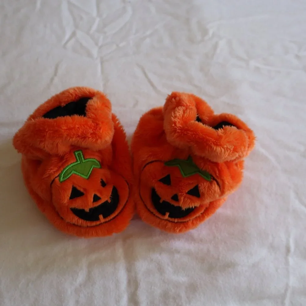 Halloween Pumpkin Jack o Lantern Infant slippers/booties
